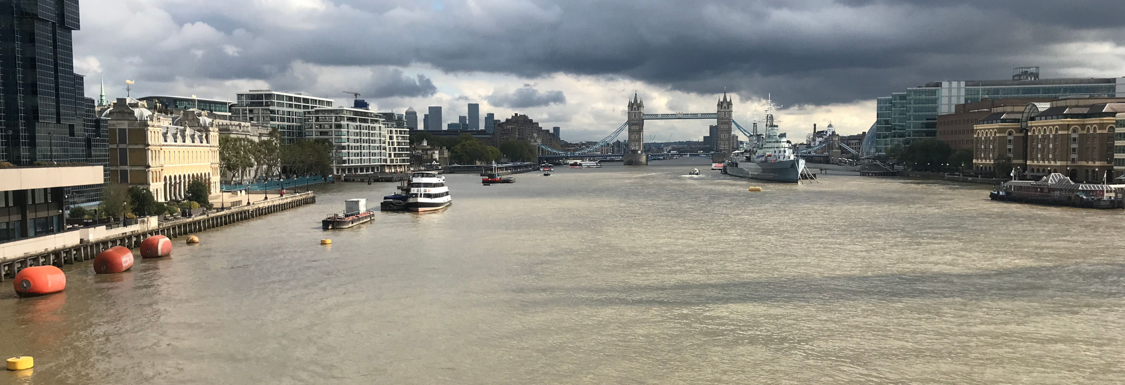 Banner image for Shard Analemma showing the shadow of the tip of the Shard on the Thames.